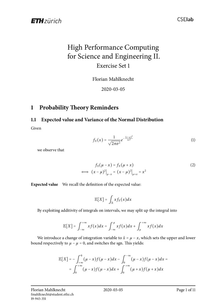 thumbnail of FM – High Performance Computing II – Assignment 1