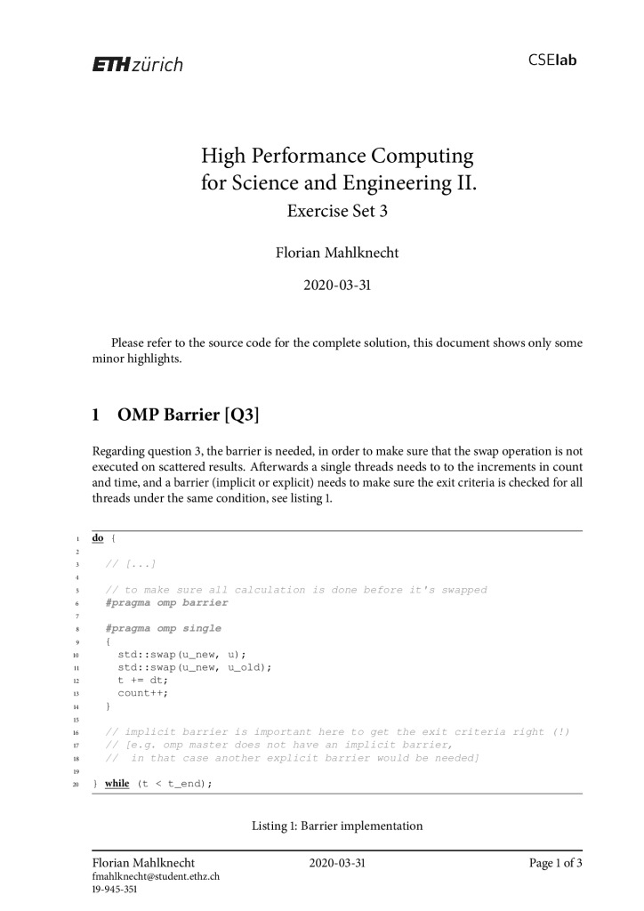 thumbnail of FM – High Performance Computing II – Assignment 3